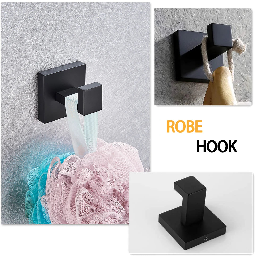 Black Bathroom Hardware Accessories Set
