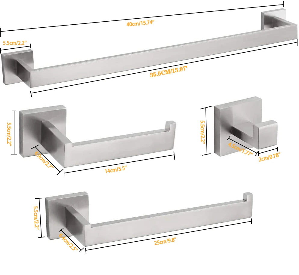 Black Bathroom Hardware Accessories Set