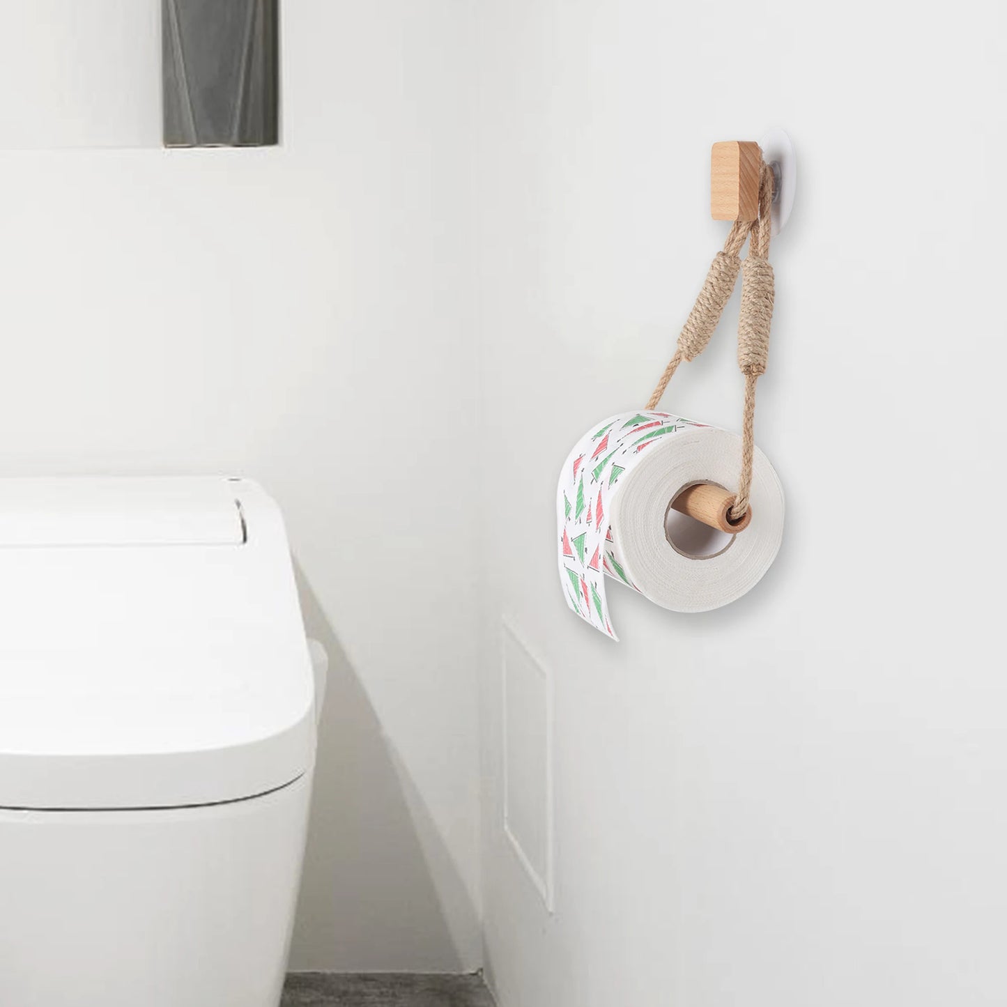 Wooden Wall-Mounted Toilet Paper Holder