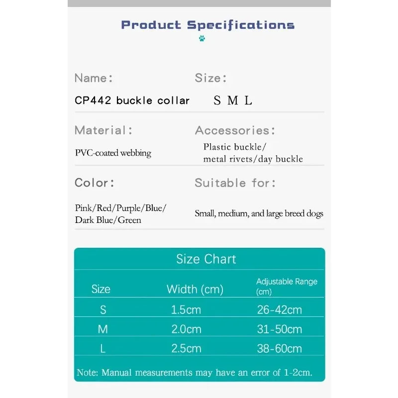 Macaron Colored Waterproof Dog Collar