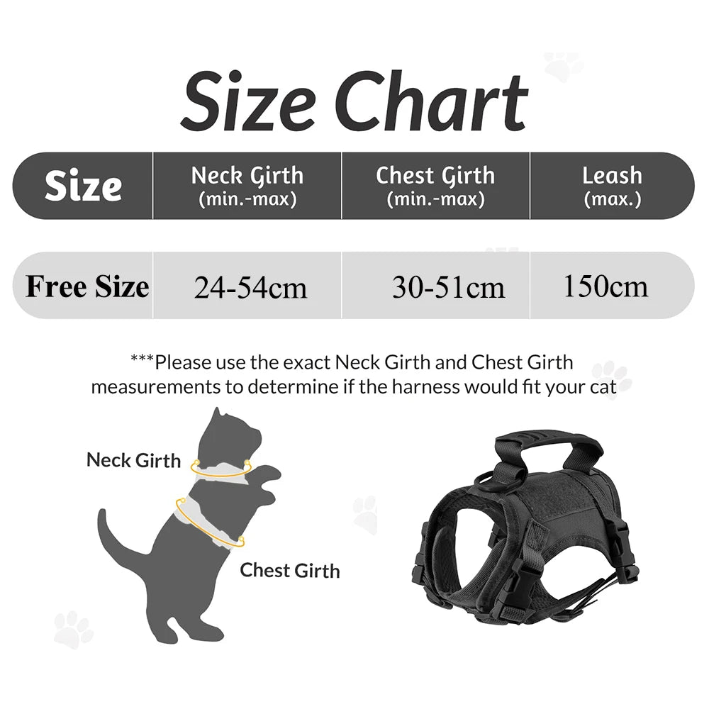 Tactical Adjustable Cat & Dog Harness