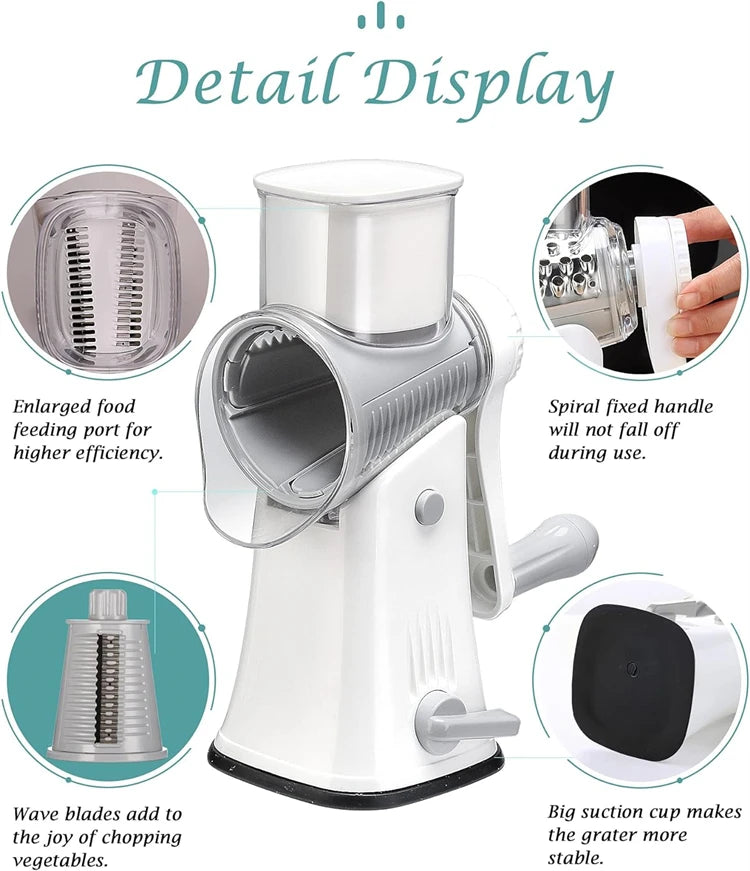 5-in-1 Rotary Cheese Grater
