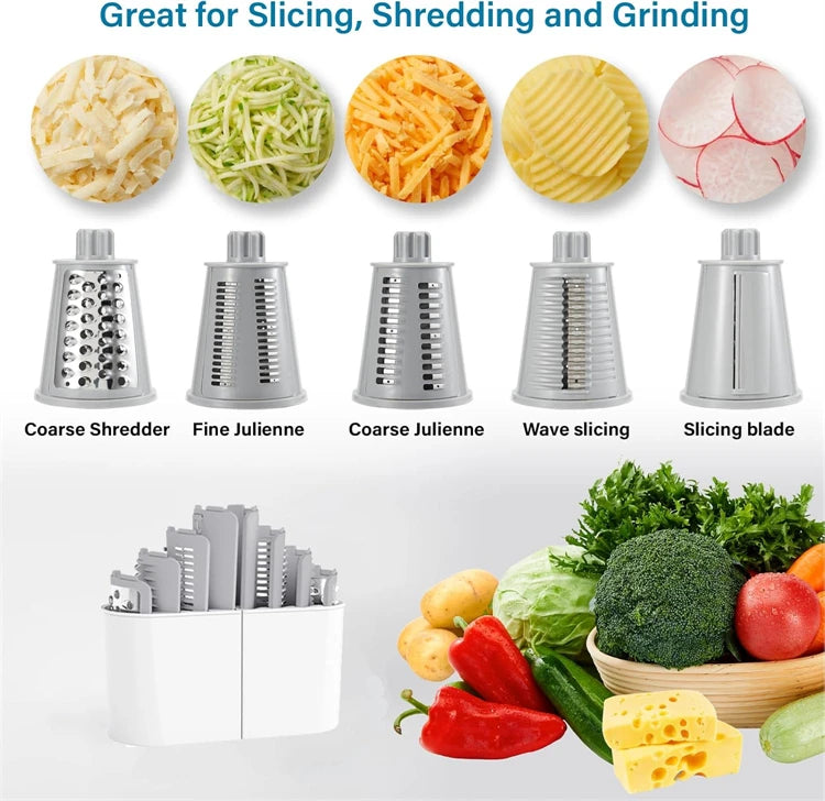 5-in-1 Rotary Cheese Grater