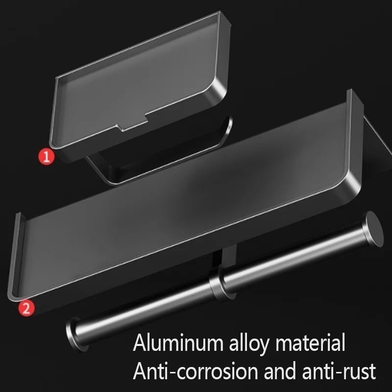 No-Drill Wall-Mounted Toilet Paper Holder