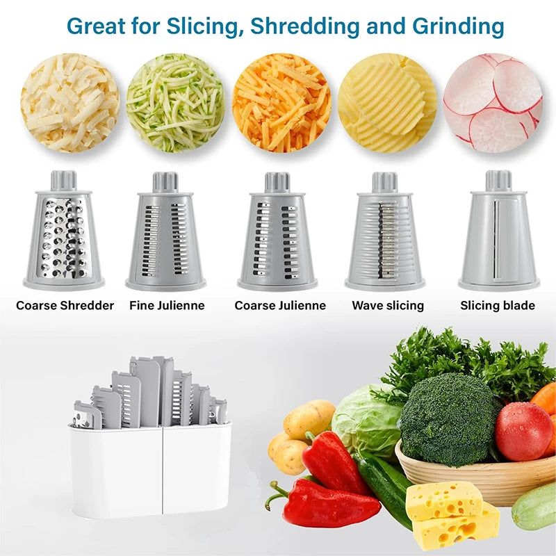 5-in-1 Rotary Cheese Grater