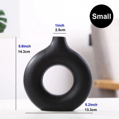Nordic Circular Hollow Ceramic Vase