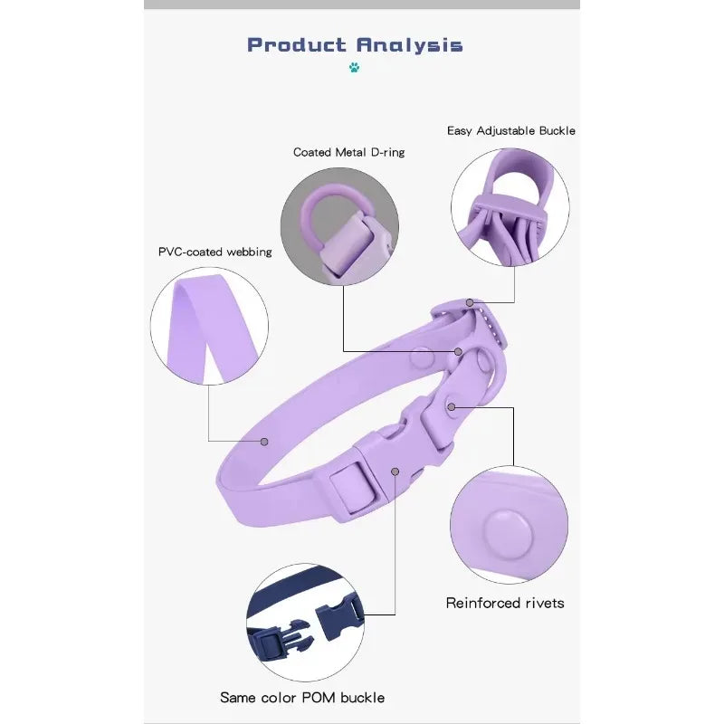 Macaron Colored Waterproof Dog Collar