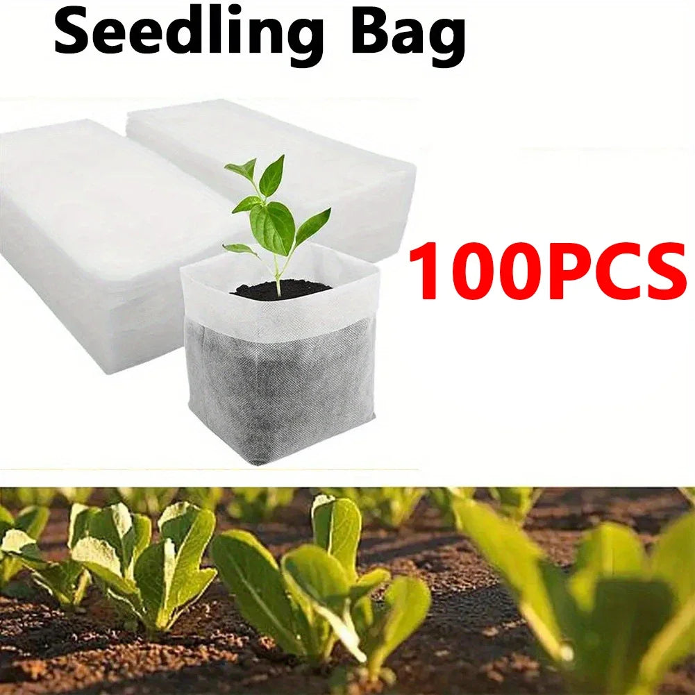 100pcs Biodegradable Seedling Grow Bags