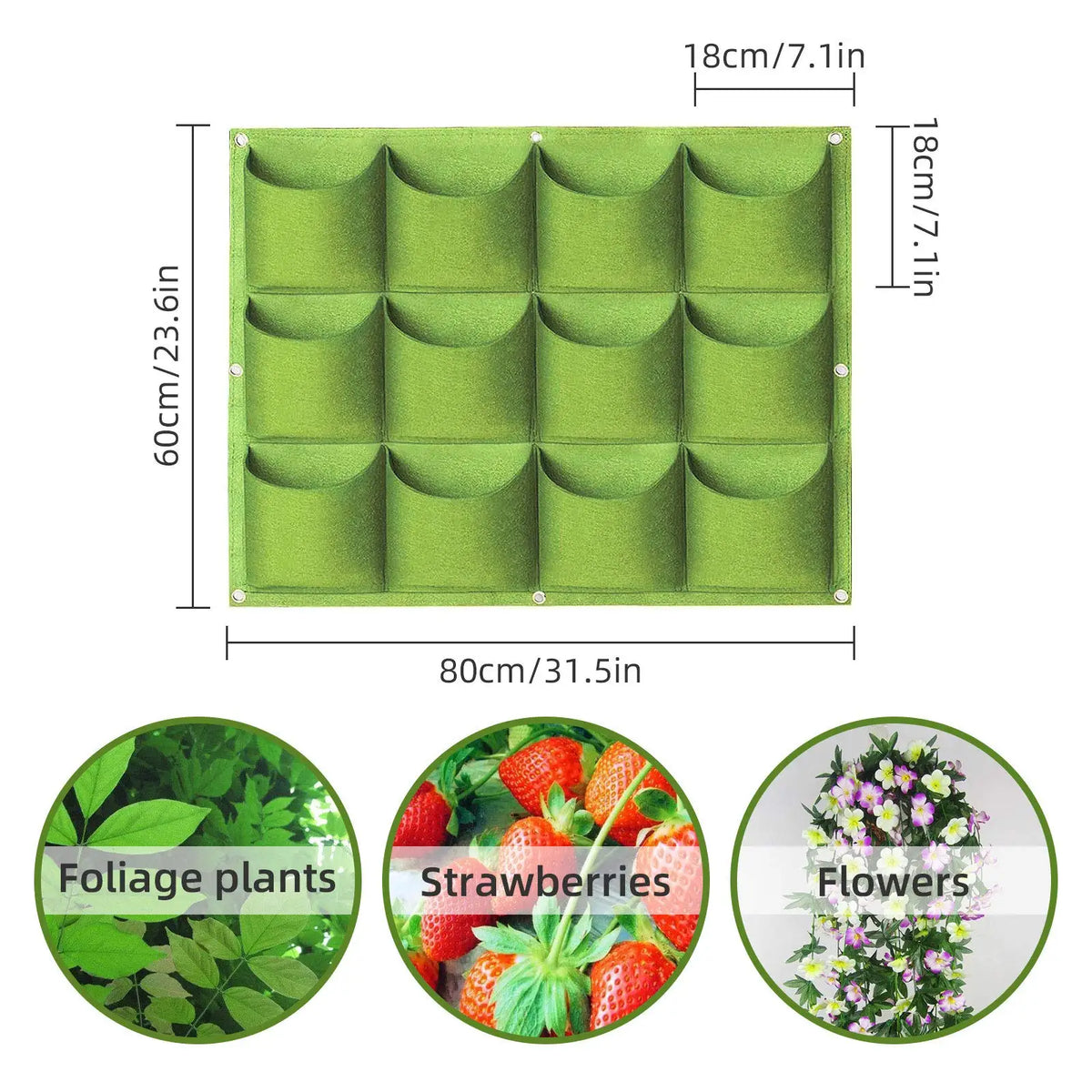 49-Pocket Hanging Vertical Planter Bag