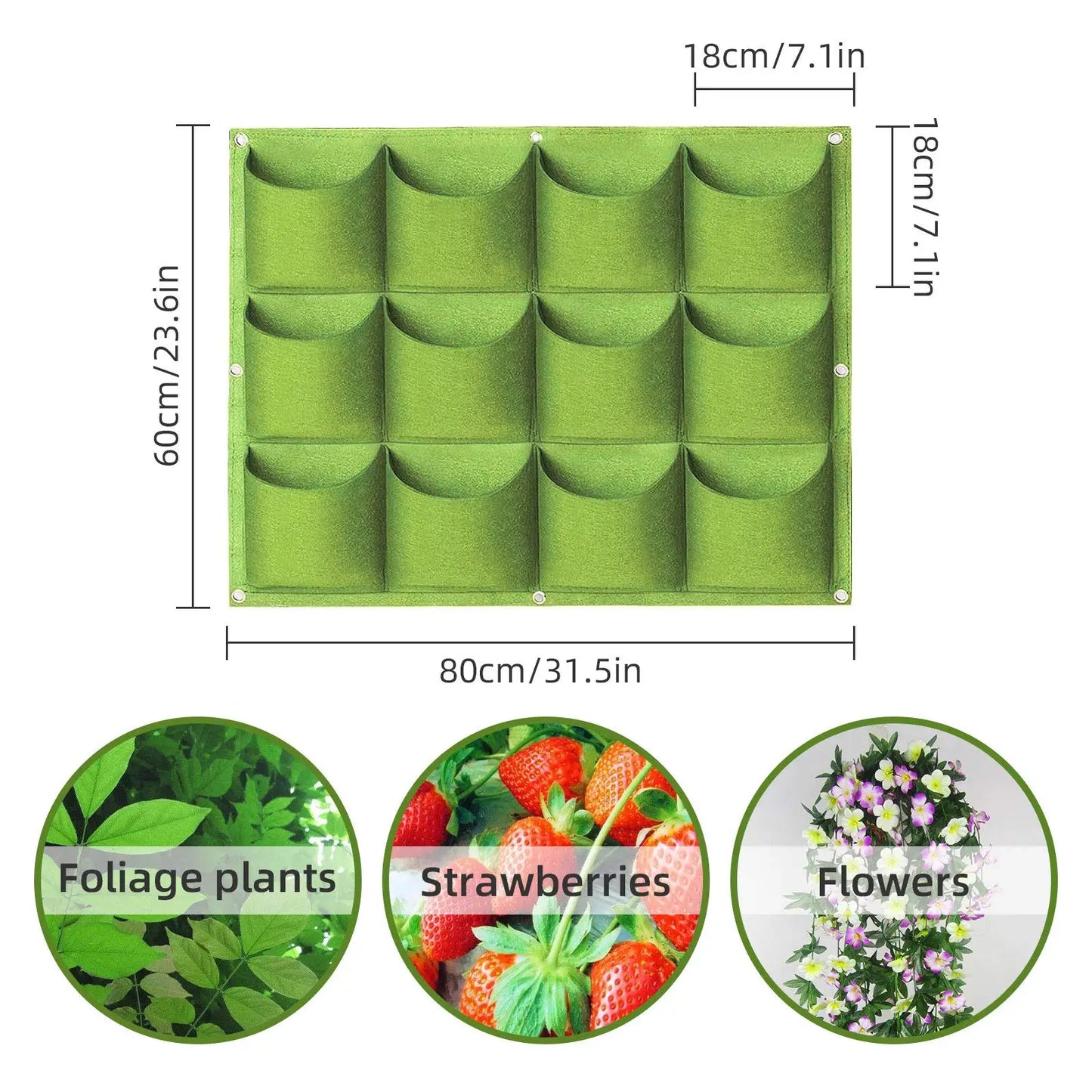 49-Pocket Hanging Vertical Planter Bag