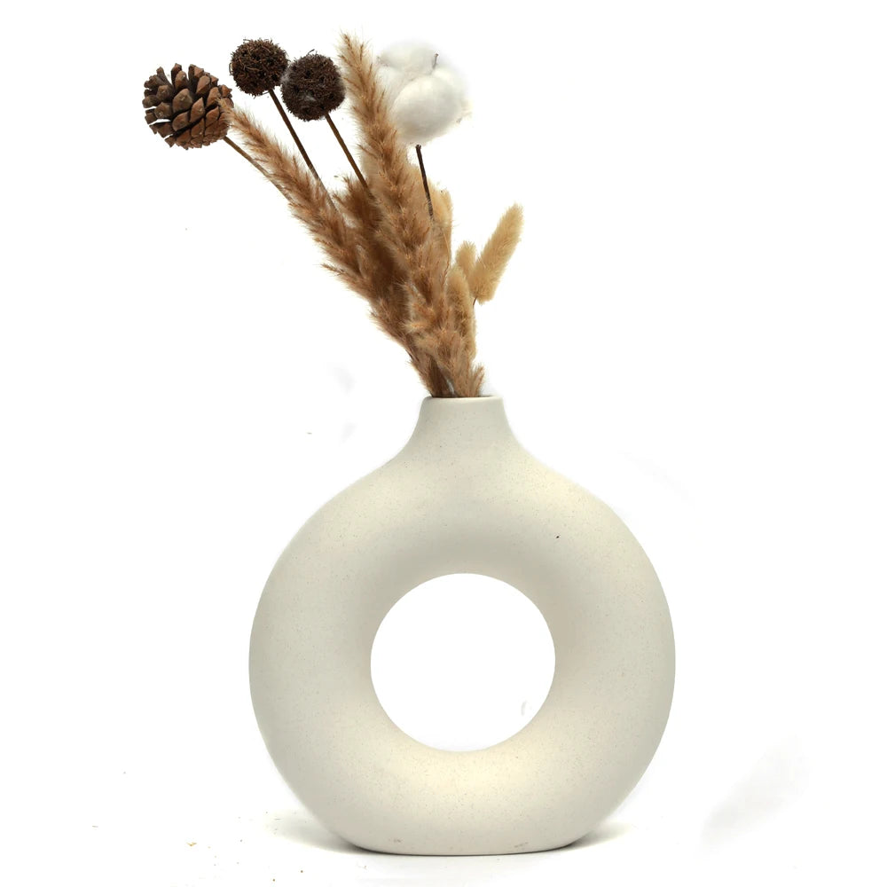 Nordic Circular Hollow Ceramic Vase