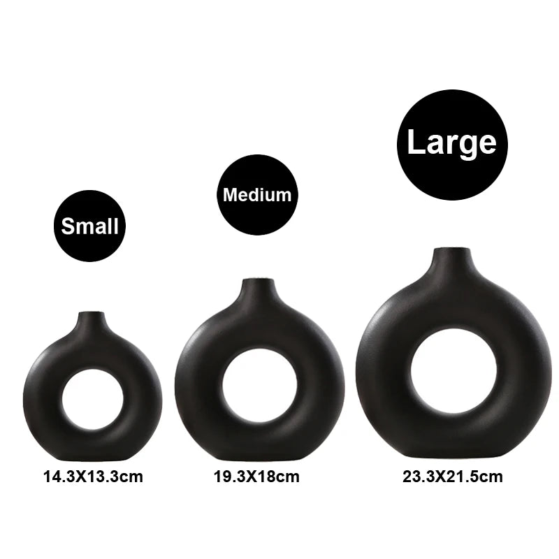 Nordic Circular Hollow Ceramic Vase