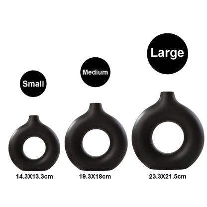 Nordic Circular Hollow Ceramic Vase