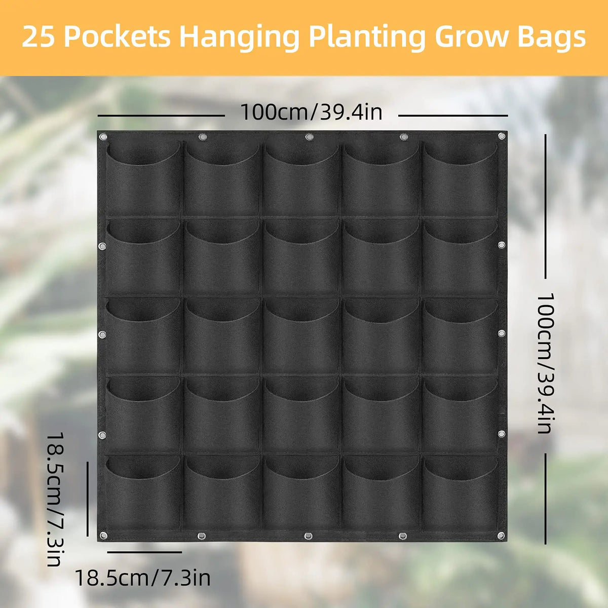 49-Pocket Hanging Vertical Planter Bag