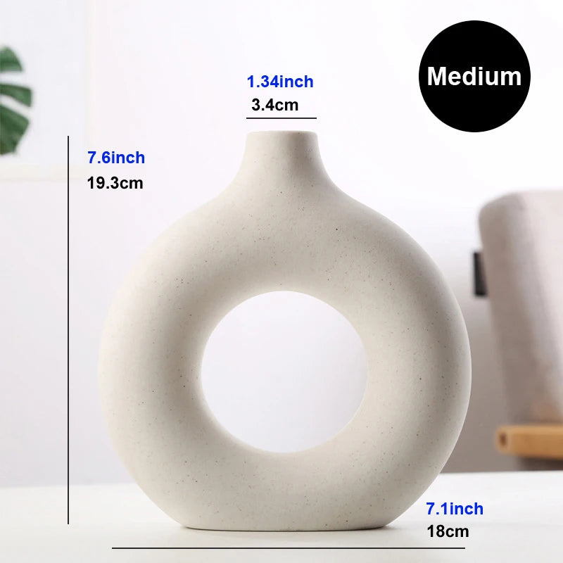 Nordic Circular Hollow Ceramic Vase