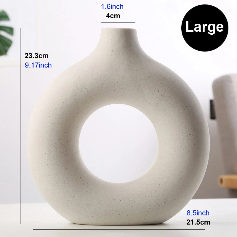 Nordic Circular Hollow Ceramic Vase