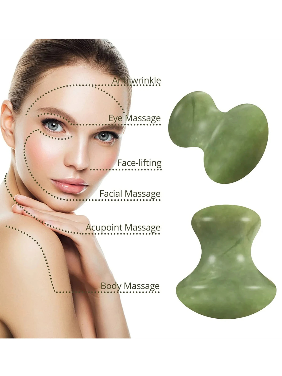 Natural Green Quartz Facial Roller