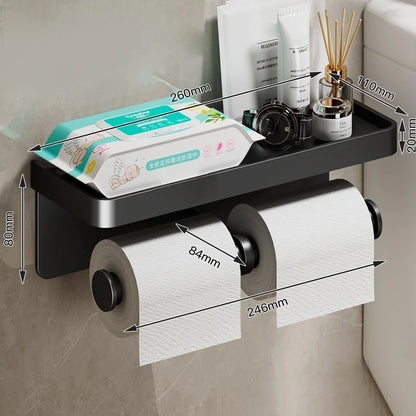 No-Drill Wall-Mounted Toilet Paper Holder