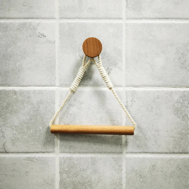 Wooden Wall-Mounted Toilet Paper Holder