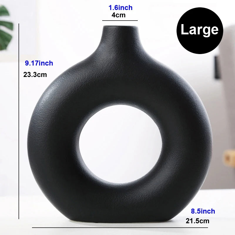 Nordic Circular Hollow Ceramic Vase