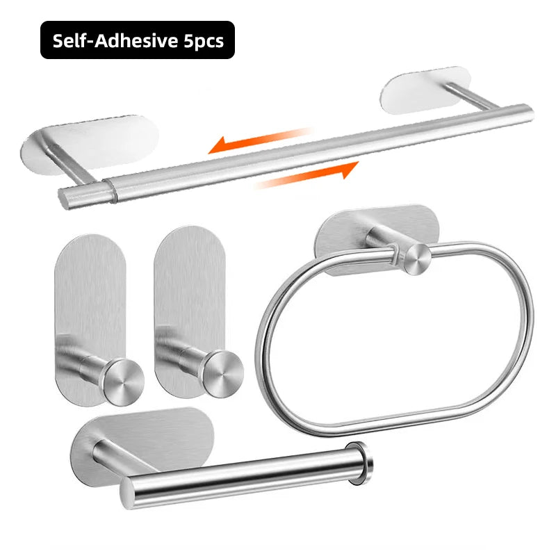 Brushed Nickel Bathroom Hardware Set