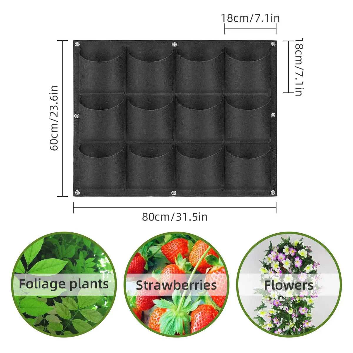 49-Pocket Hanging Vertical Planter Bag