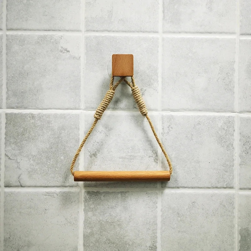 Wooden Wall-Mounted Toilet Paper Holder