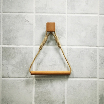 Wooden Wall-Mounted Toilet Paper Holder