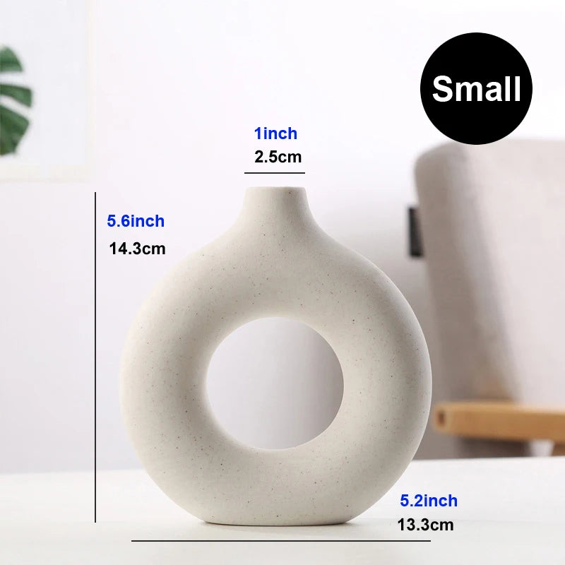 Nordic Circular Hollow Ceramic Vase