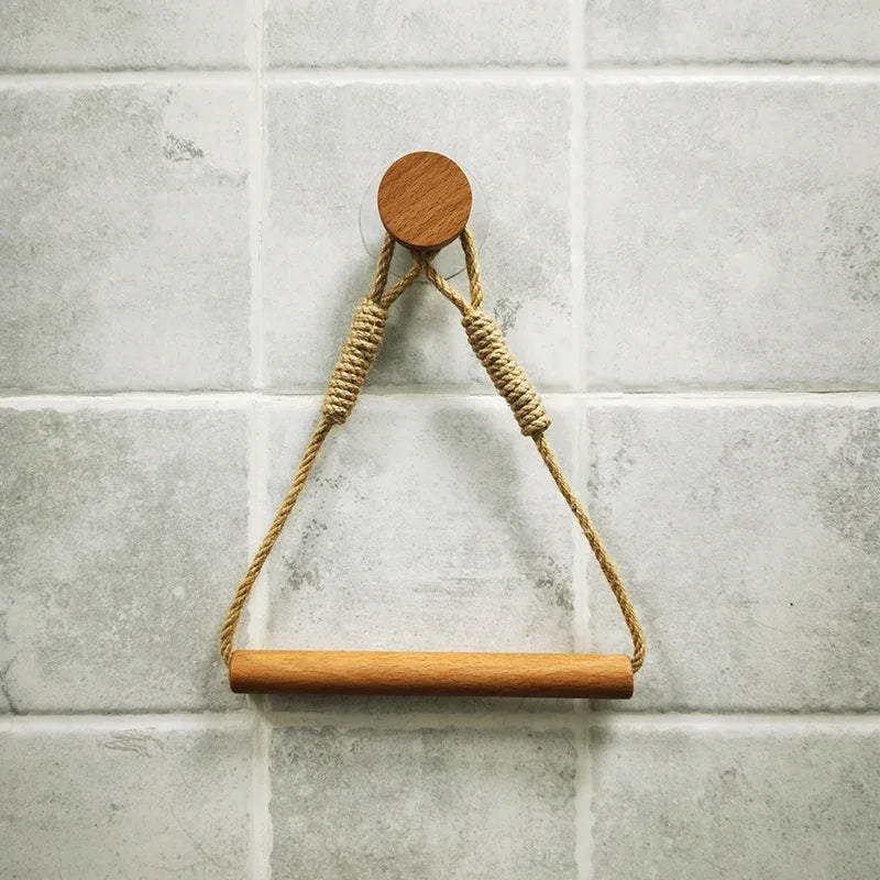 Wooden Wall-Mounted Toilet Paper Holder