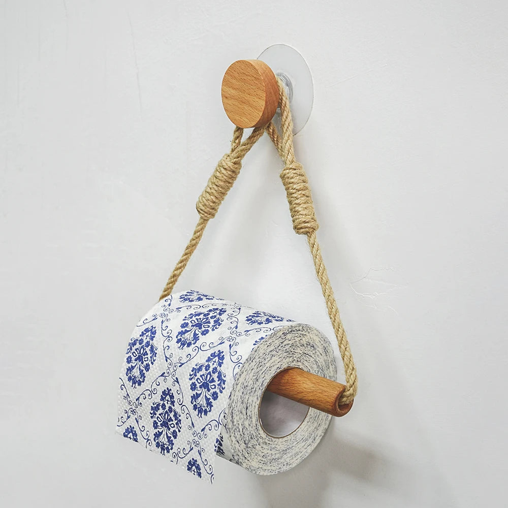 Wooden Wall-Mounted Toilet Paper Holder