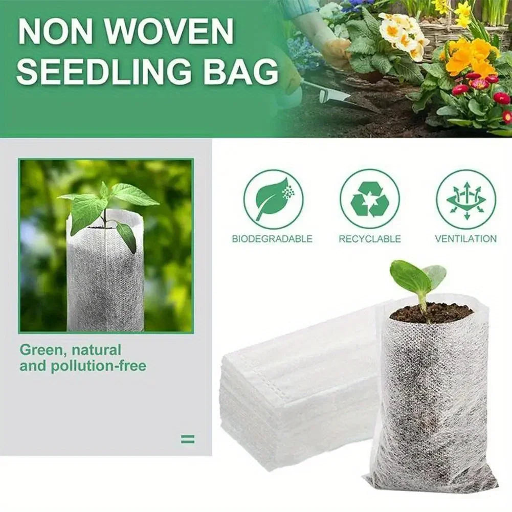 100pcs Biodegradable Seedling Grow Bags