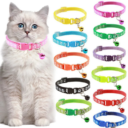 Multicolor Cat & Dog Bell Collar