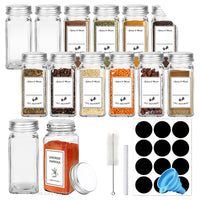 12pcs Glass Spice Jar Set