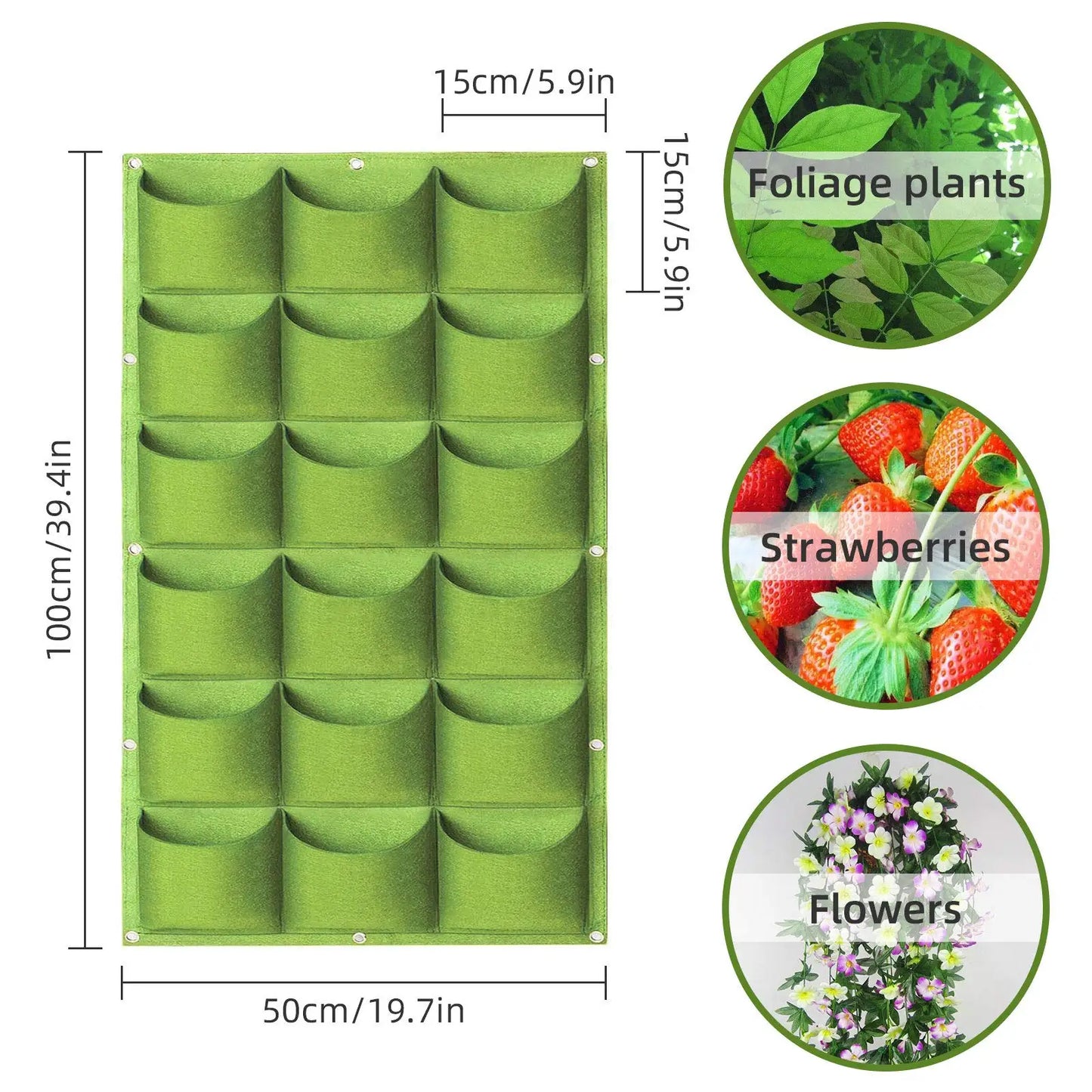 49-Pocket Hanging Vertical Planter Bag