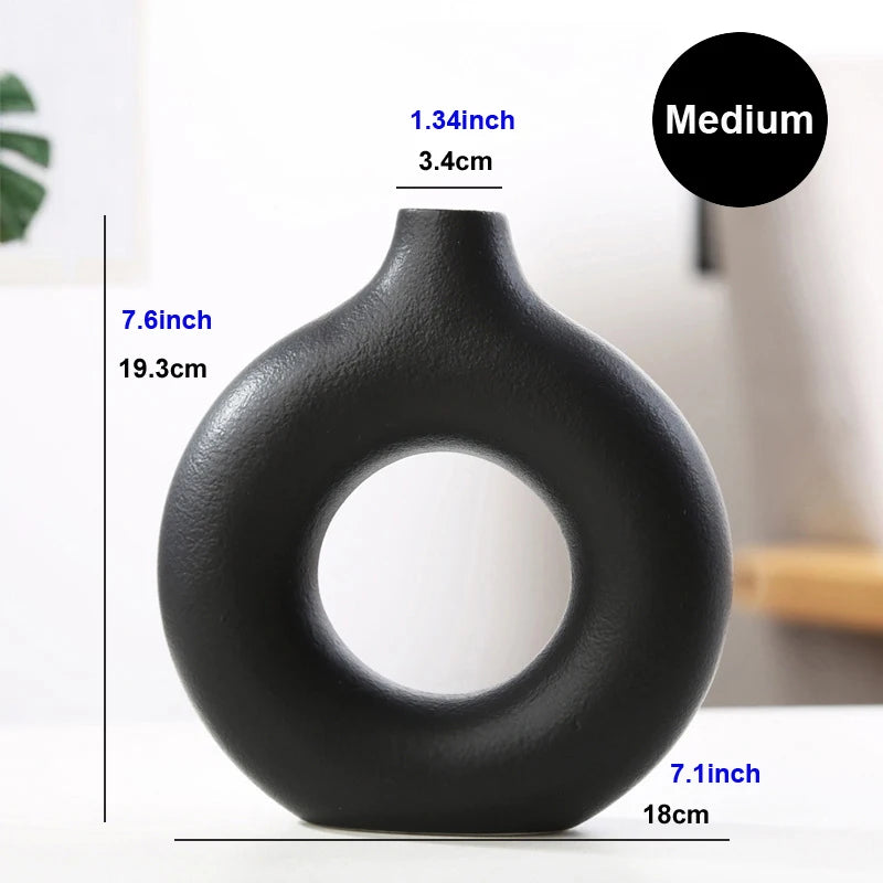 Nordic Circular Hollow Ceramic Vase