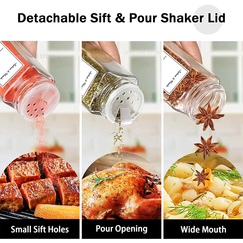 12pcs Glass Spice Jar Set