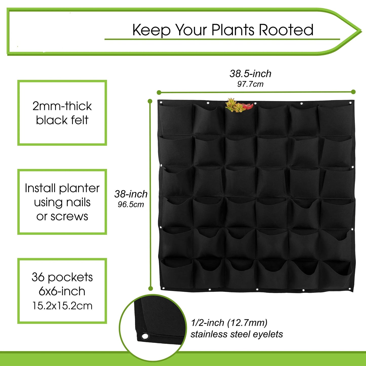 49-Pocket Hanging Vertical Planter Bag