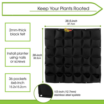 49-Pocket Hanging Vertical Planter Bag