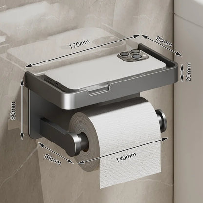 No-Drill Wall-Mounted Toilet Paper Holder