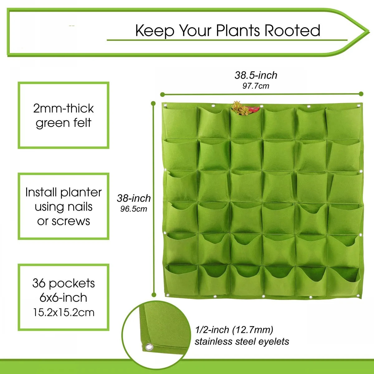 49-Pocket Hanging Vertical Planter Bag