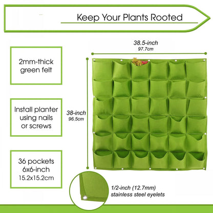 49-Pocket Hanging Vertical Planter Bag