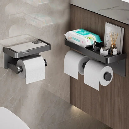 No-Drill Wall-Mounted Toilet Paper Holder